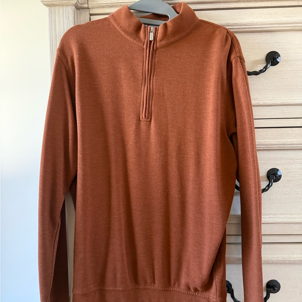 Peter Millar Men's Copper Zip-Up Sweater